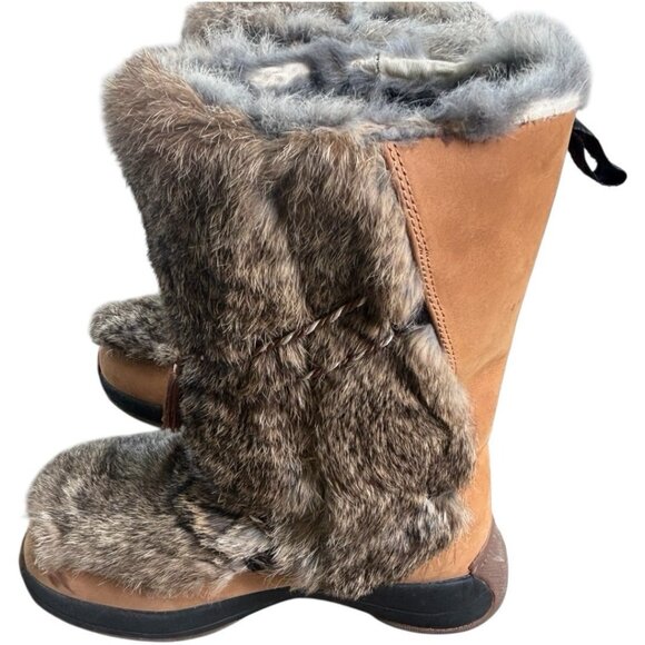 Ulu Shoes - ULU Boots Womens 9 Brown Leather Rabbit Fur Primaloft 200g Insulated Waterproof